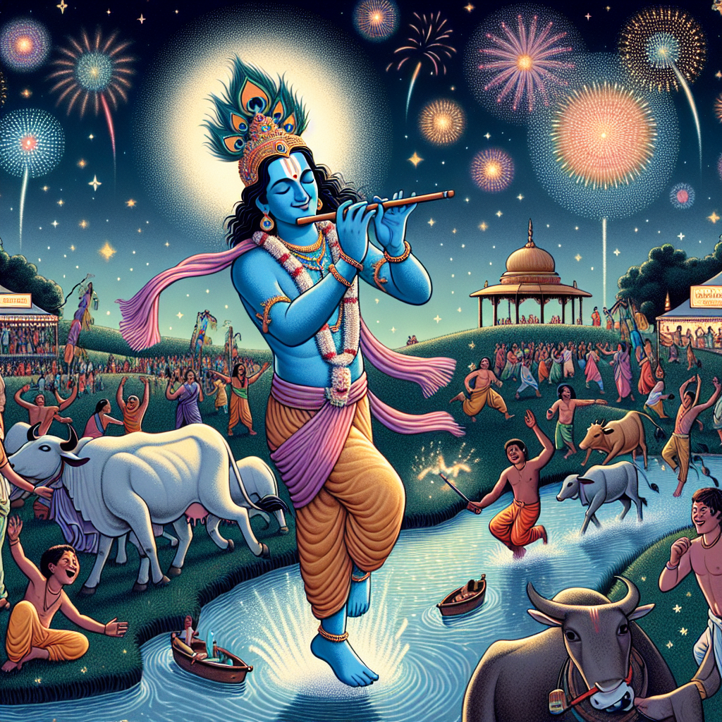 Midnight Bliss: Krishna's Appearance Celebration at Shri Krishna Janmasthan