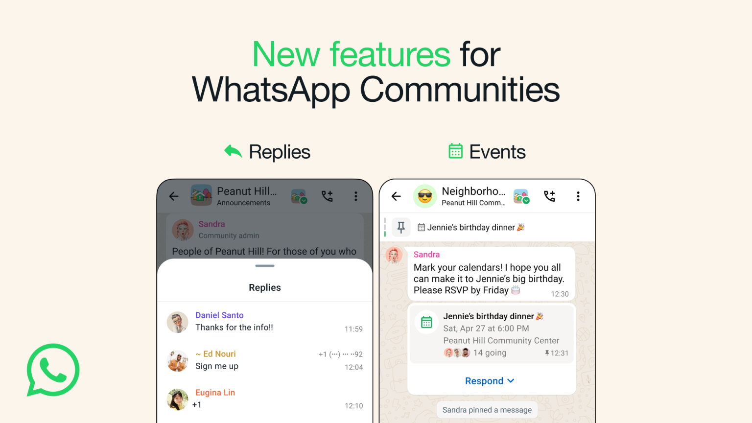 New way to organize events on WhatsApp