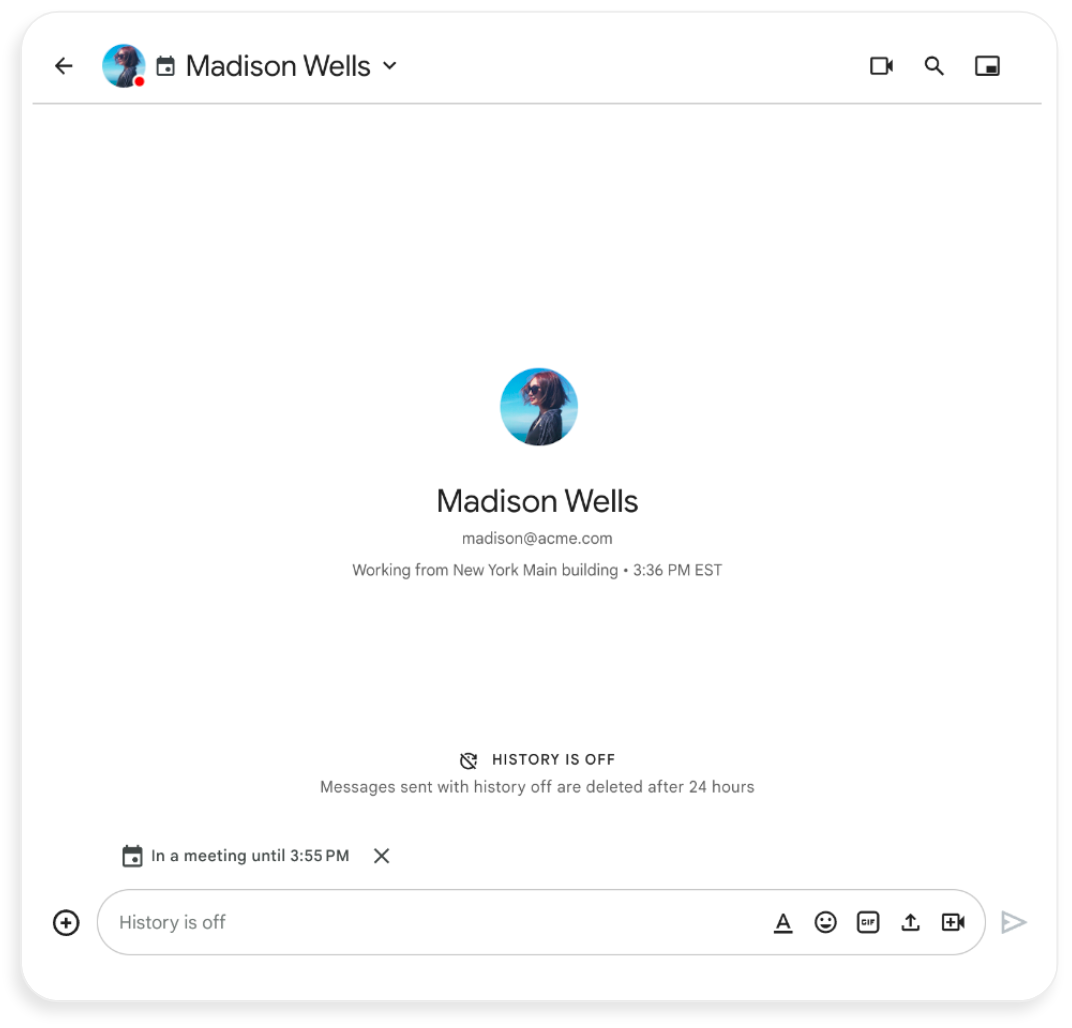 Calendar statuses in Google Chat now include even more information