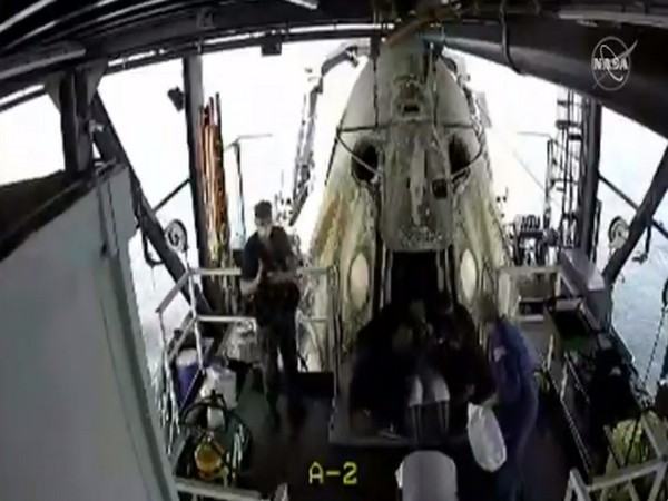 SpaceX capsule opens, NASA astronauts brought out of spacecraft