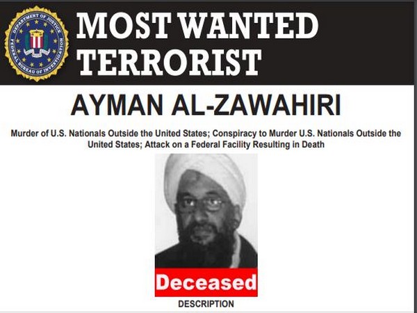 FBI adds "deceased" to profile of Al Qaeda chief Ayman al-Zawahiri killed in US drone attack