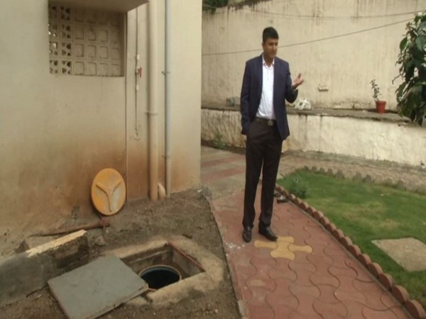 Kalaburagi City Corporation Commissioner installs rainwater harvesting facility at his residence 