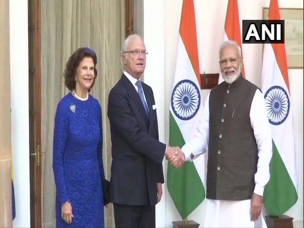 Swedish King Hubertus, Queen Silvia meet PM Modi at Hyderabad House