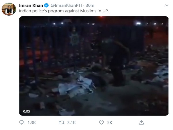 Imran Khan tweets fake video from Bangladesh, tries to passes off as police violence in UP