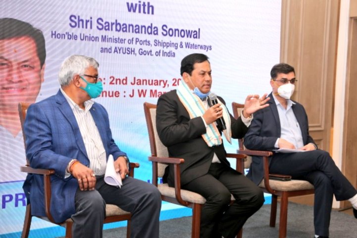 Sonowal interacts with stakeholders of shipping industry of Kolkata and Haldia port