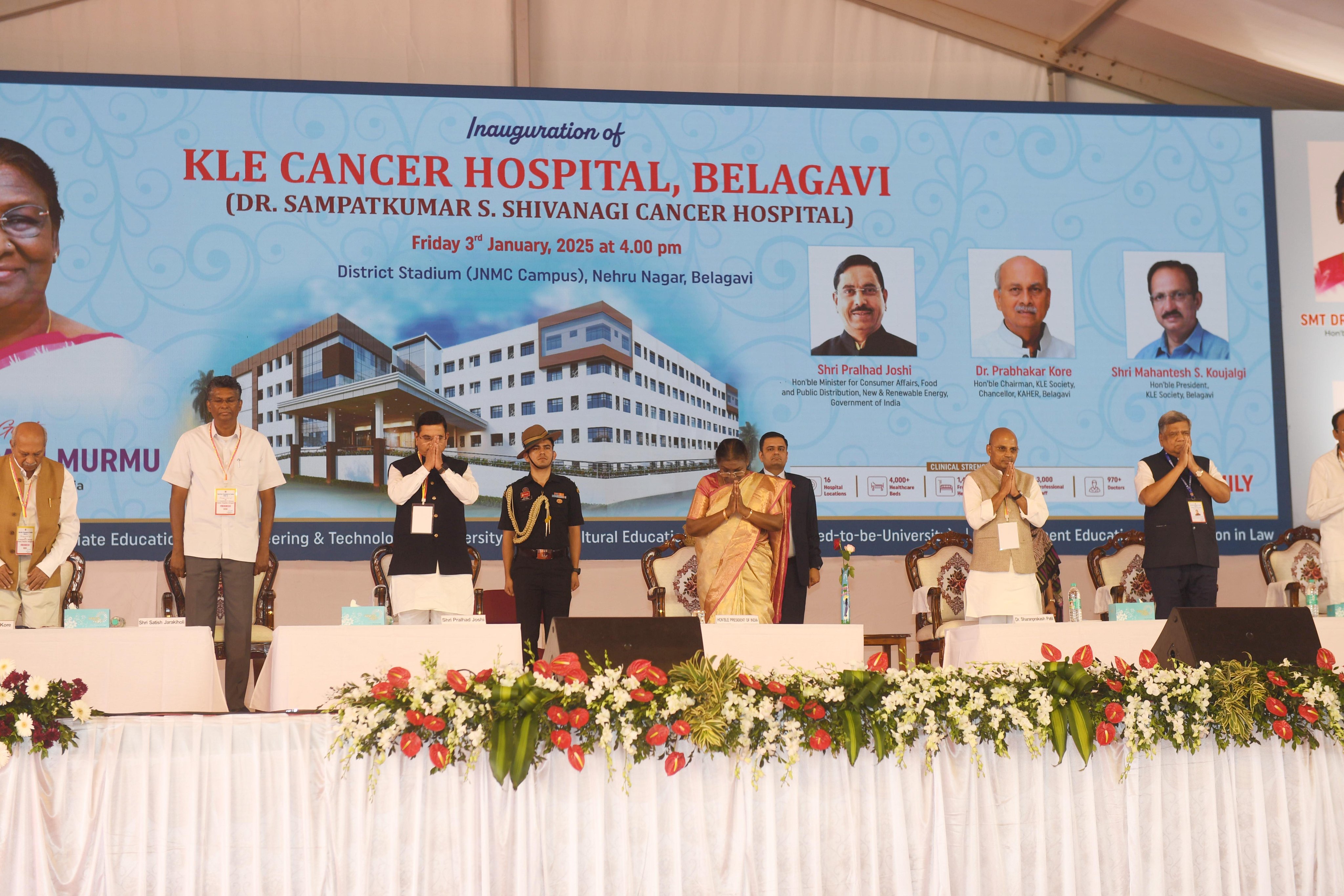 President Murmu Calls for Inclusive and Equitable Healthcare at KLE Cancer Hospital Inauguration

