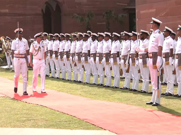 Australian Navy chief receives guard of honour at South Block Lawns in Delhi