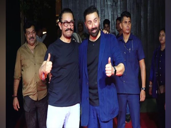 Aamir Khan poses with Sunny Deol at ‘Gadar 2’ success party