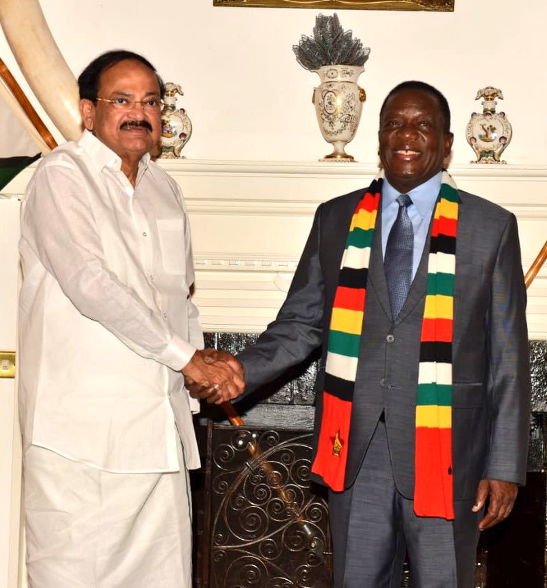Vice President Naidu meets Zimbabwean President Emmerson Mnangagwa