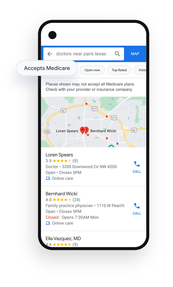 You can now find health insurance information on Google Search