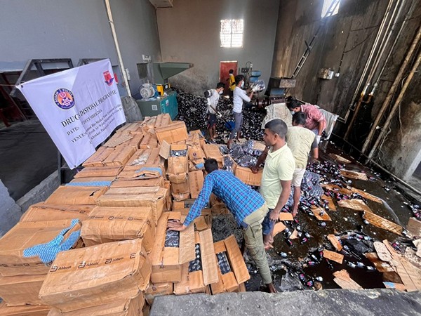 Assam Police Dispose 37,000 Bottles of Illegal Cough Syrup