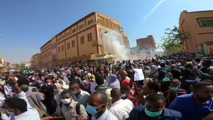 UPDATE 1-Dozens protest near Khartoum after Friday prayers