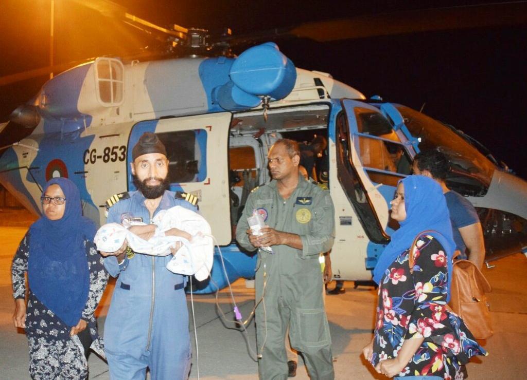 Indian Coast Guard successfully evacuates critically ill infant in Gan Islands