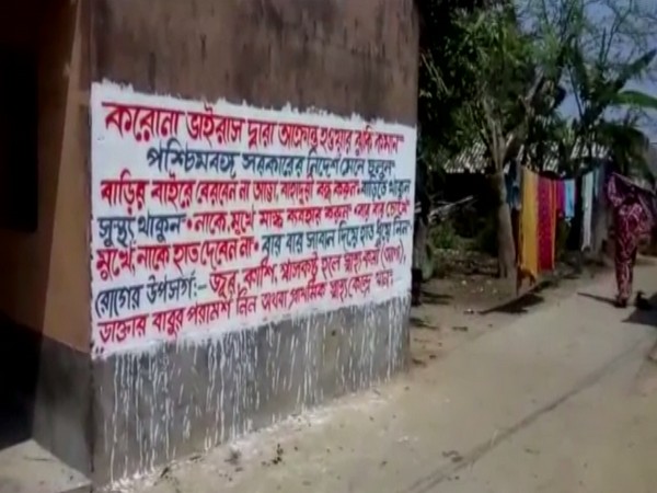 Bardhaman villagers paint walls with messages of lockdown, preventive steps against coronavirus 