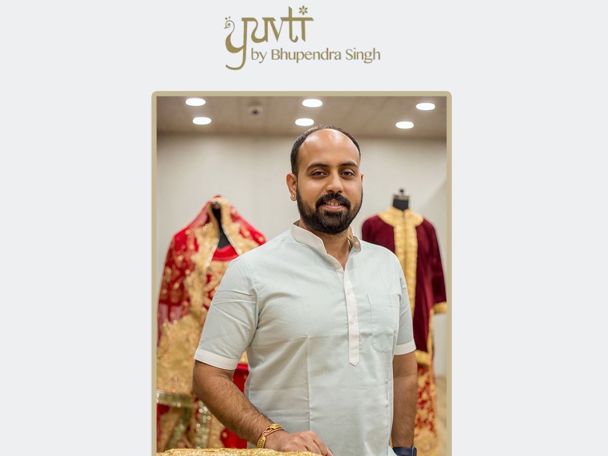 Yuvti by Bhupendra Singh, sings the hymns of rich Indian tradition, rekindled through Hand Crafted Royal Poshak