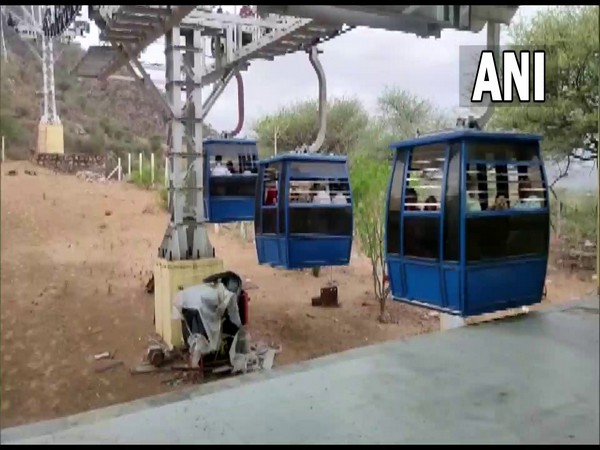 Six rescued in MP's Dewas after ropeway car gets stuck midway due to storm