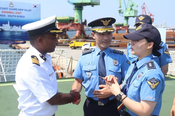 ICG Ship Sujay Makes Port Call in South Korea, Strengthens Maritime Cooperation