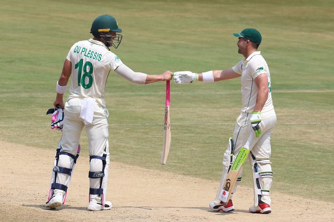 Cricket-Elgar-du Plessis stand leads South Africa's Vizag fightback
