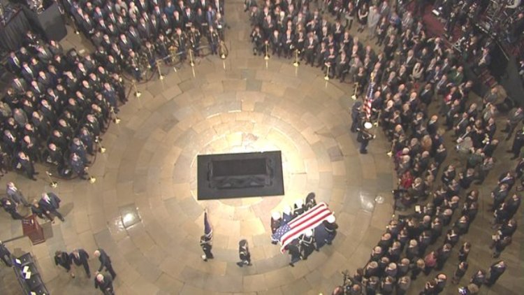 Late 41st US president George H W Bush lies in state in US Capitol
