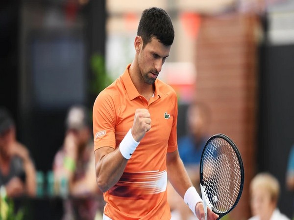 Novak Djokovic takes his tennis racket onto the 1st tee of golf''''s Ryder Cup All-Star match