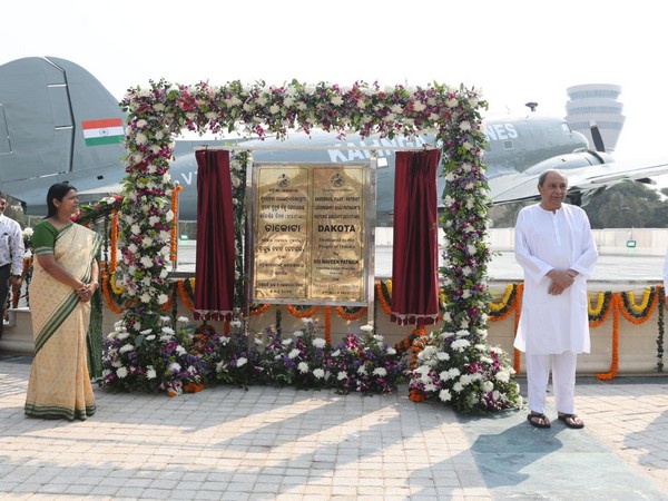 Odisha CM Naveen Patnaik unveils Biju Patnaik's 'Dakota' aircraft for public viewing in Bhubaneswar 
