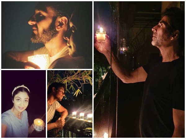 B-town celebs stand in solidarity with frontline workers by lighting diyas, candles