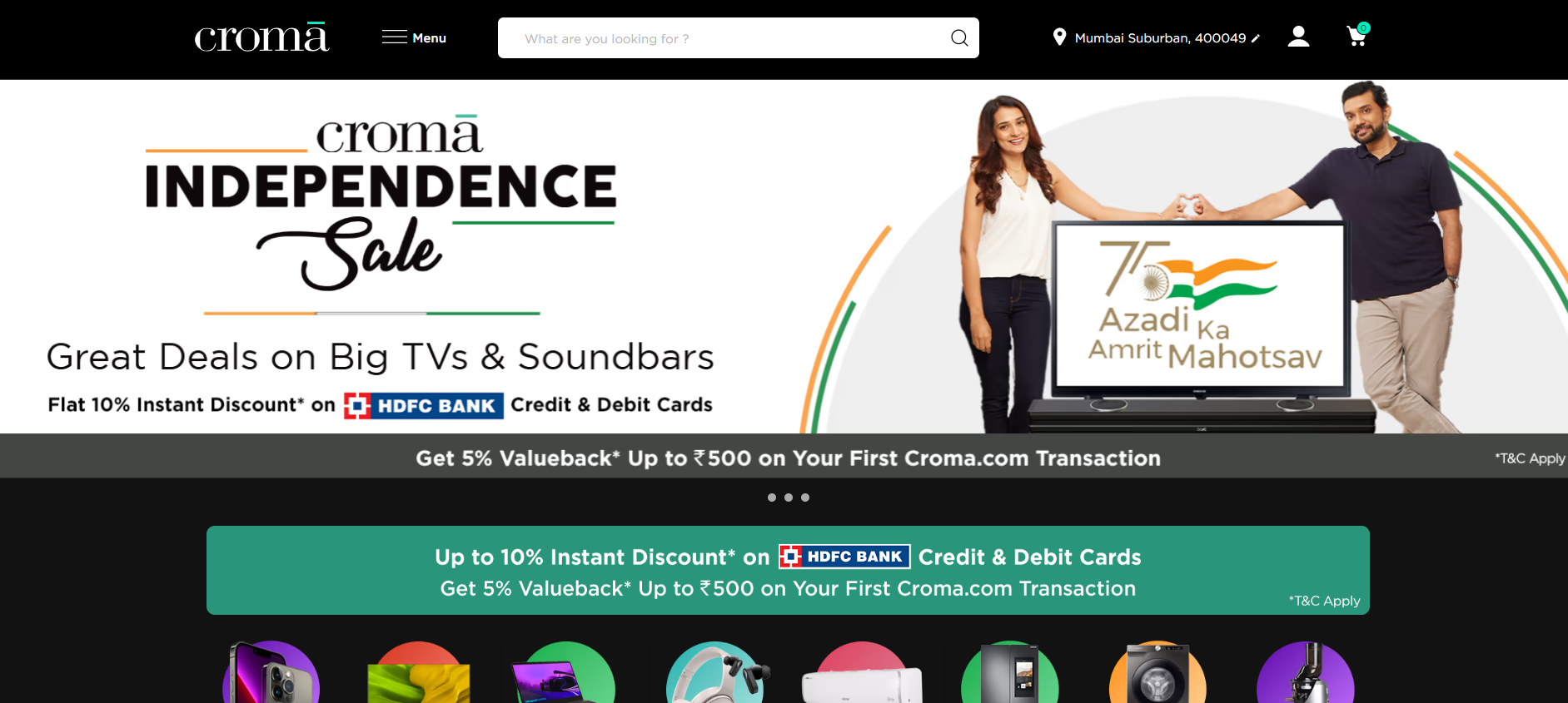 Croma Celebrates 75th Independence: Great Deals on TVs, Laptops, Smartphones and Accessories