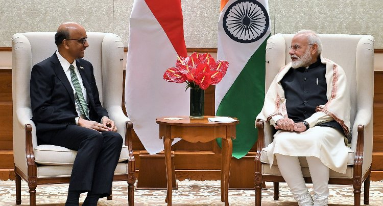 PM Modi, Tharman Shanmugaratnam satisfied at rapid pace of relations