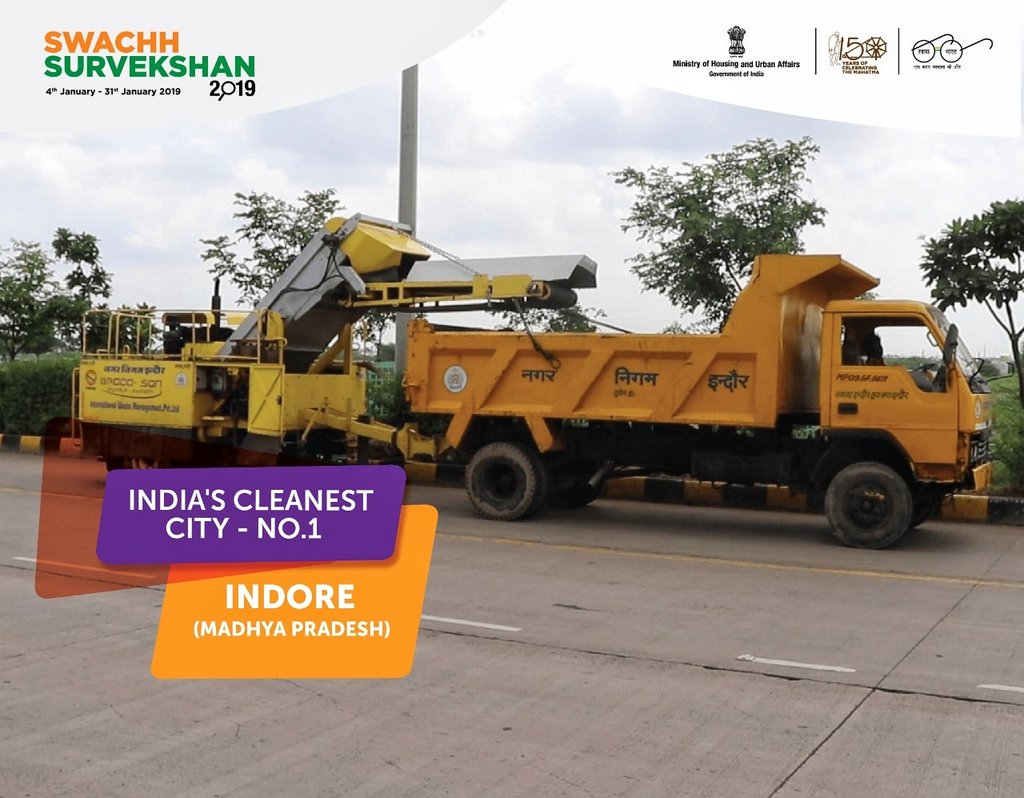 Indore is India’s Cleanest City for the 3rd straight year
