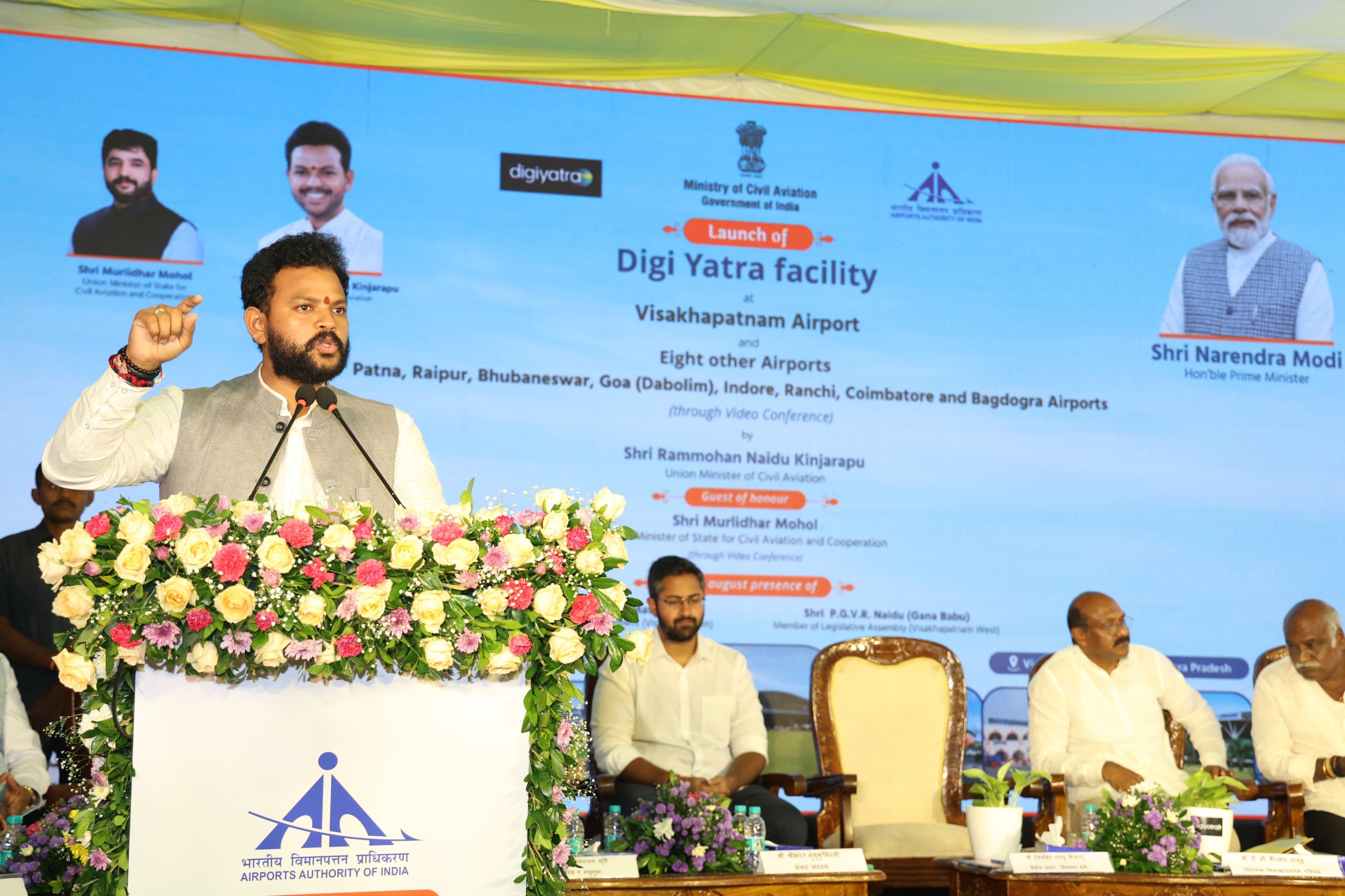 Rammohan Naidu Inaugurates Digi Yatra Facility at Nine Airports, Expands to 24 Airports