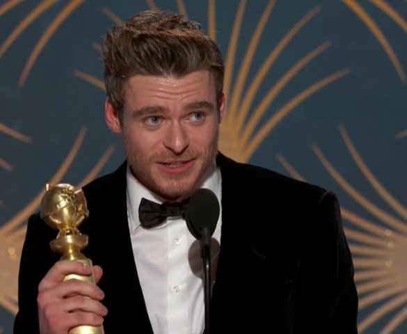 Richard Madden takes home his first Golden Globe trophy for "Bodyguard"