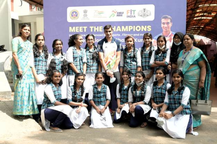 Paralympics medalist Sharad Kumar visits Kerala's GHSS for Girls Cotton Hill in Trivandrum