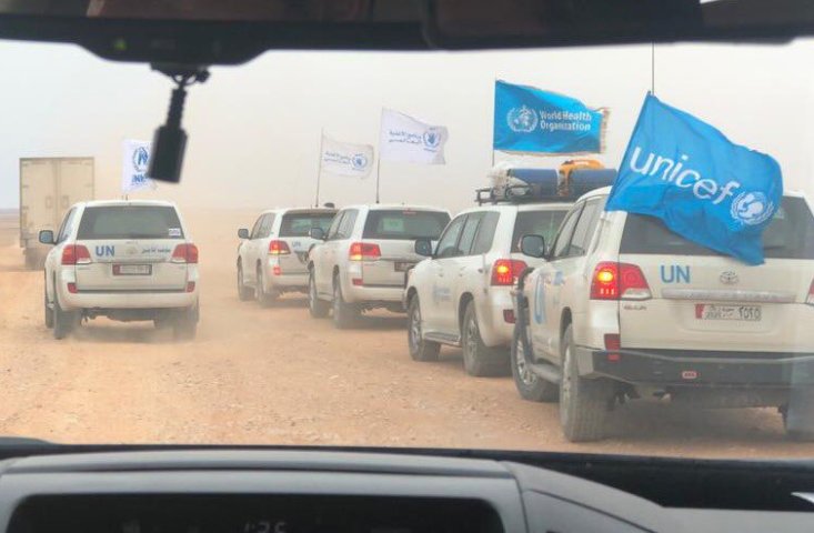Humanitarian convoy to provide aid to over 40,000 displaced people at Rukban settlement 