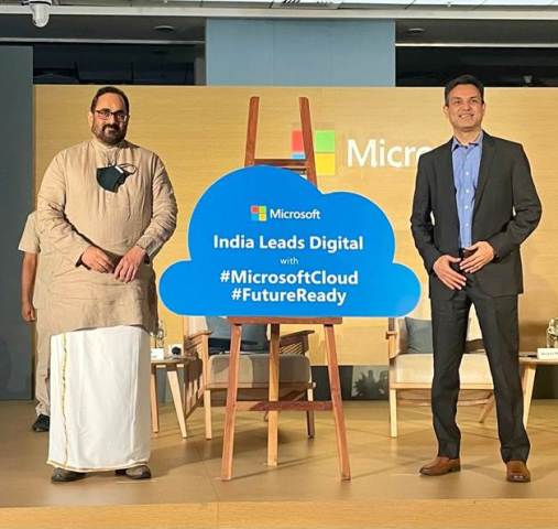 Rajeev Chandrasekhar visits Microsoft’s Hyderabad centre