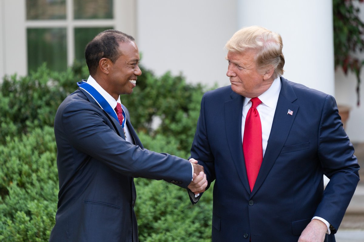 'Great guy' Tiger Woods bestowed with highest civilian honour by president Trump