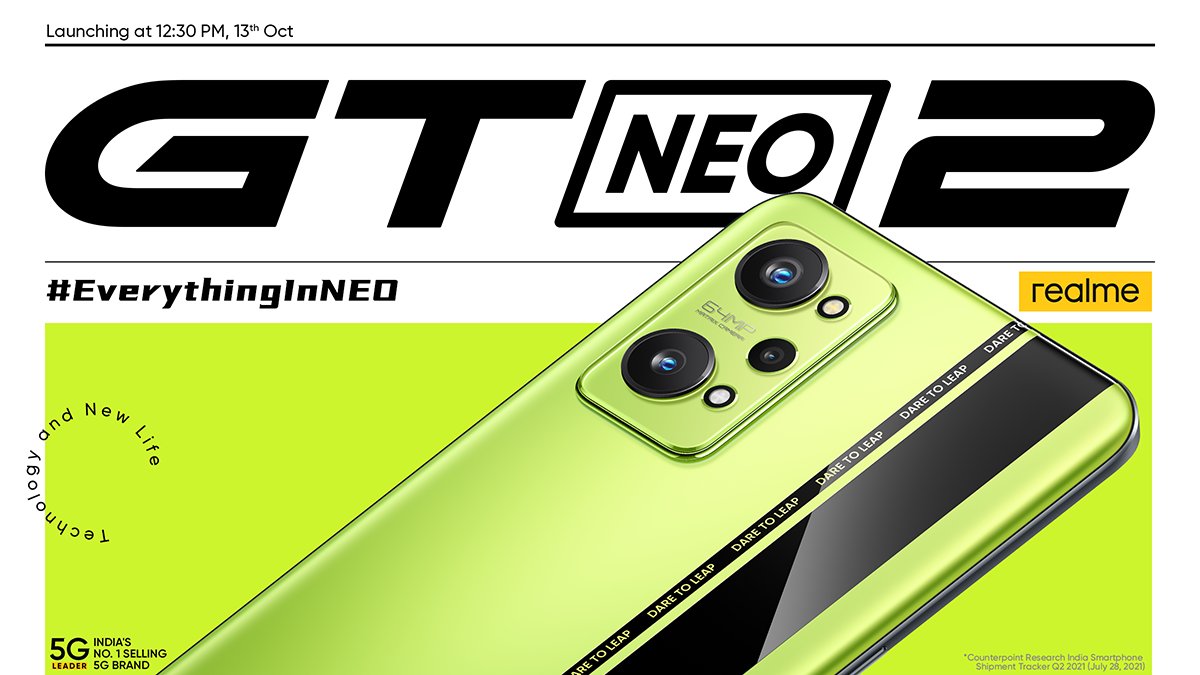 Realme GT Neo 2 India launch happening on October 13