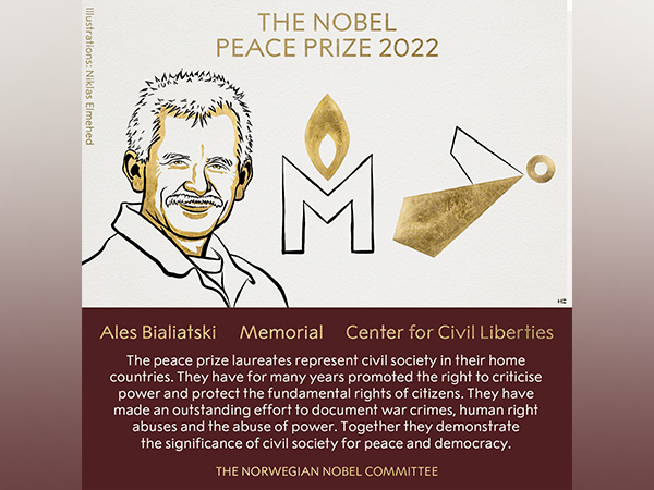 Ales Bialiatski, Russia's Memorial, Ukraine's Center for Civil Liberties win 2022 Nobel Peace Prize