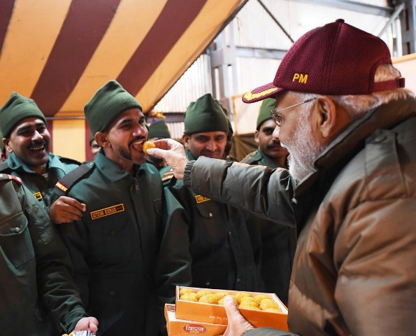 Narendra Modi visits Indian Army and ITBP personnel near India-China border