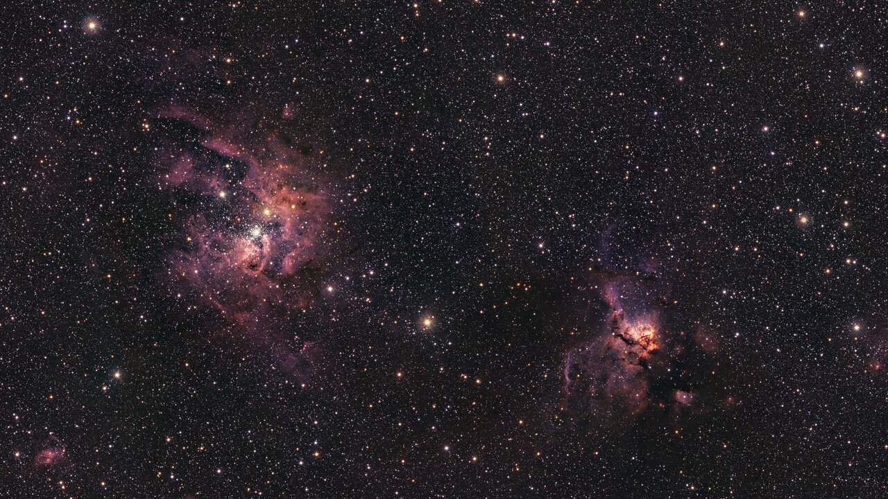 ESO telescope images two stunning star formation regions in southern Milky Way