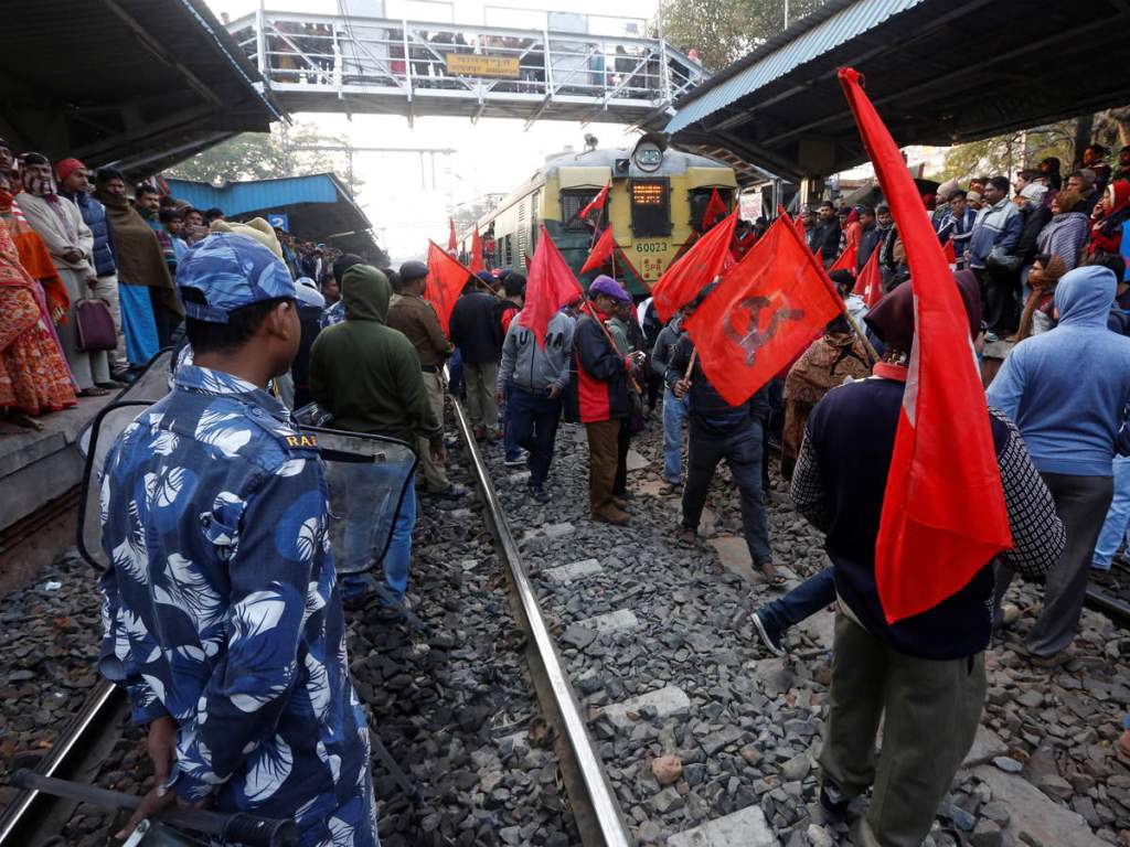 Central trade unions strike disrupts rail and road traffic in Odisha