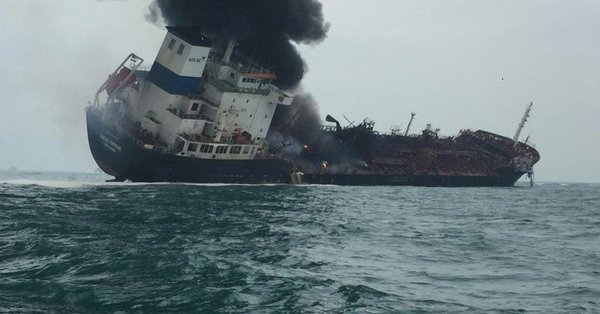 One dead in oil tanker blaze off Hong Kong