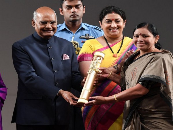 Padala Bhudevi receives Nari Shakti Puraskar