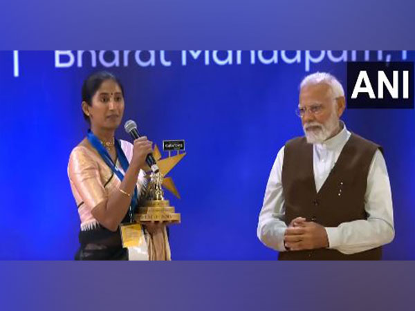 PM Modi presents Most Creative Creator award to Shraddha, RJ Raunac at Bharat Mandapam