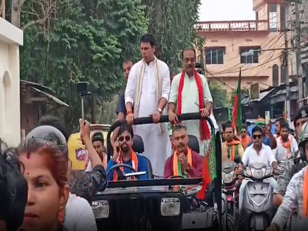 Lok Sabha polls: BJP's West Tripura candidate Biplab Deb participates in bike rally in Banamlipur amid rain