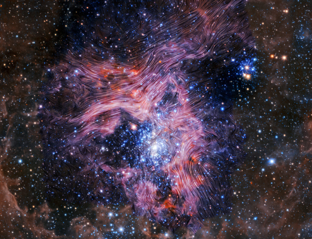 Study reveals magnetic fields as key to surprising behavior of Tarantula Nebula