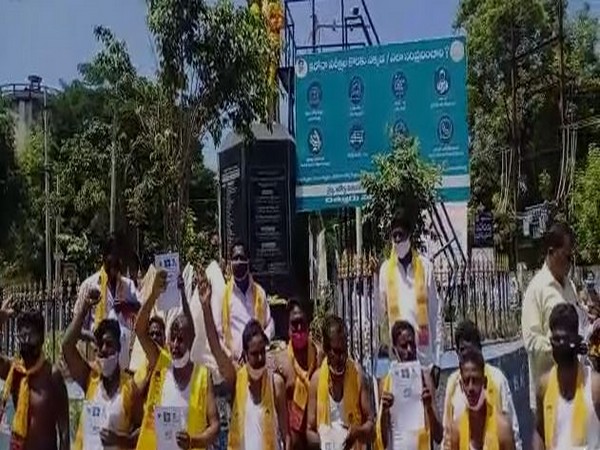 TDP's SC cell stage protest against state government in Andhra's Chittoor