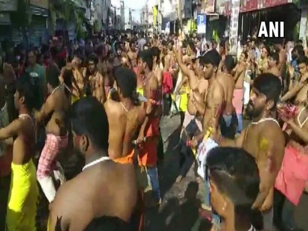 Tamil Nadu: Devotees perform with knives in Coimbatore on Vijaya Dashmi