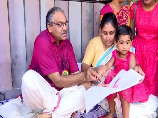 Kerala: Children introduced to reading, writing at 'Vidyarambham' ceremony