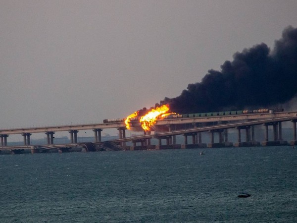 Blast hits Crimea bridge, key supply route in Russia's war