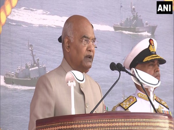 Maharashtra: President Kovind presents President's Standard to 22nd Missile Vessel Squadron of Indian Navy